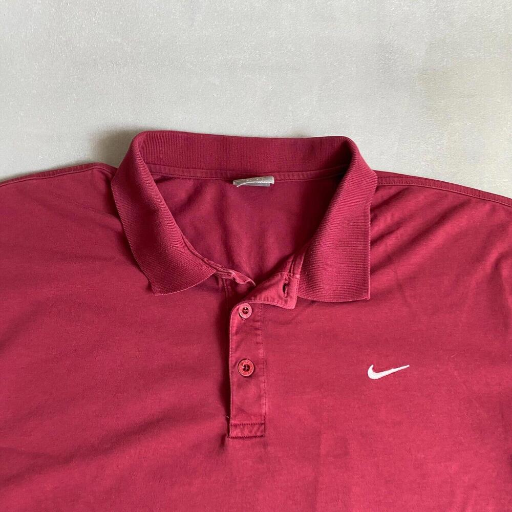 Vintage Nike Shirt Mens XL Red Polo dri fit retro Y2k Short Sleeve preppy - Picture 2 of 7